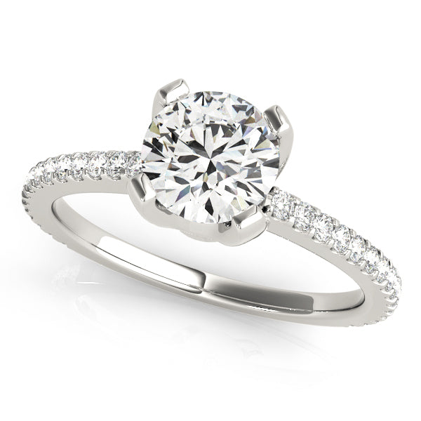 Round Diamond Single Row Engagement Ring