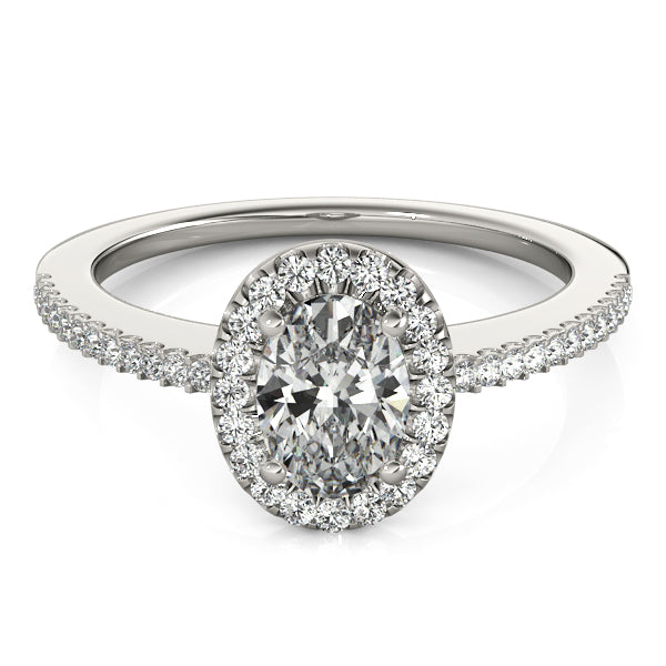 Oval Diamond Halo Engagement Ring