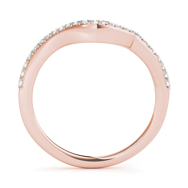 14K Rose Gold Diamond Wedding Band - 1/4 ctw