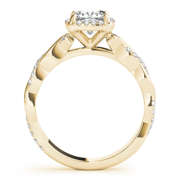 14K Yellow Gold 1.33ctw Cushion Diamond Halo Ring