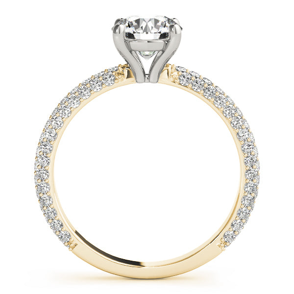 18K Yellow Gold 1 ct Diamond Pave Engagement Ring