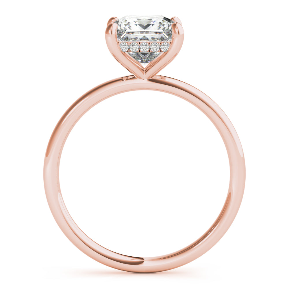18K Rose Gold 5/8 ct Diamond Halo Engagement Ring