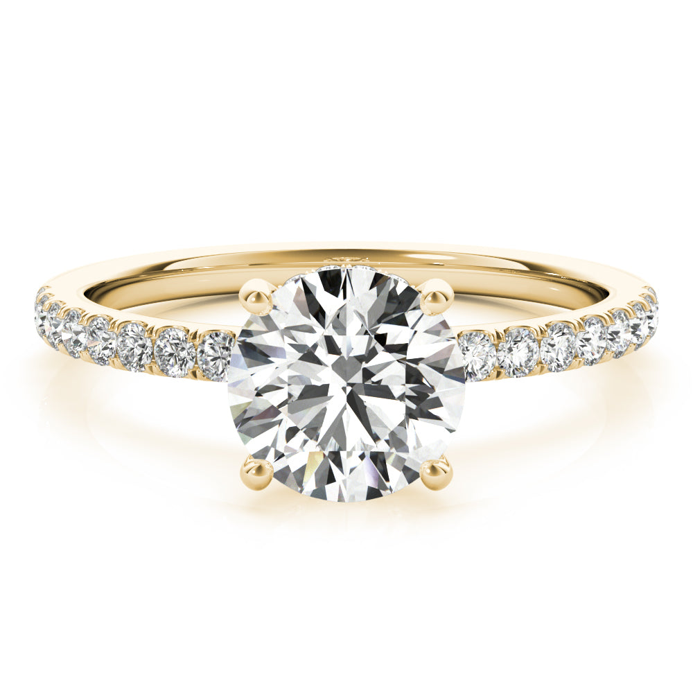 18K Yellow Gold Diamond Halo Engagement Ring 1.25ctw