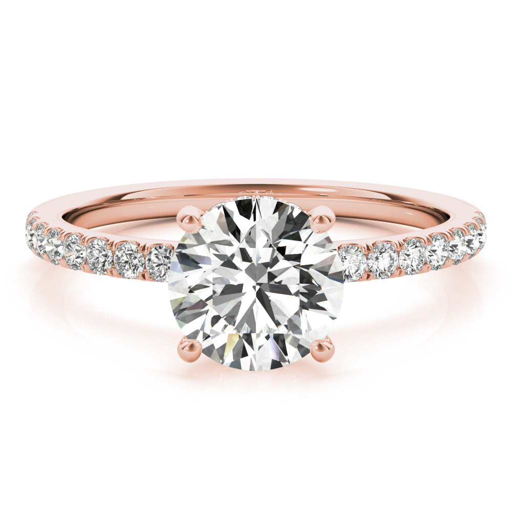 14K Rose Gold 1.25ctw Round Diamond Halo Ring