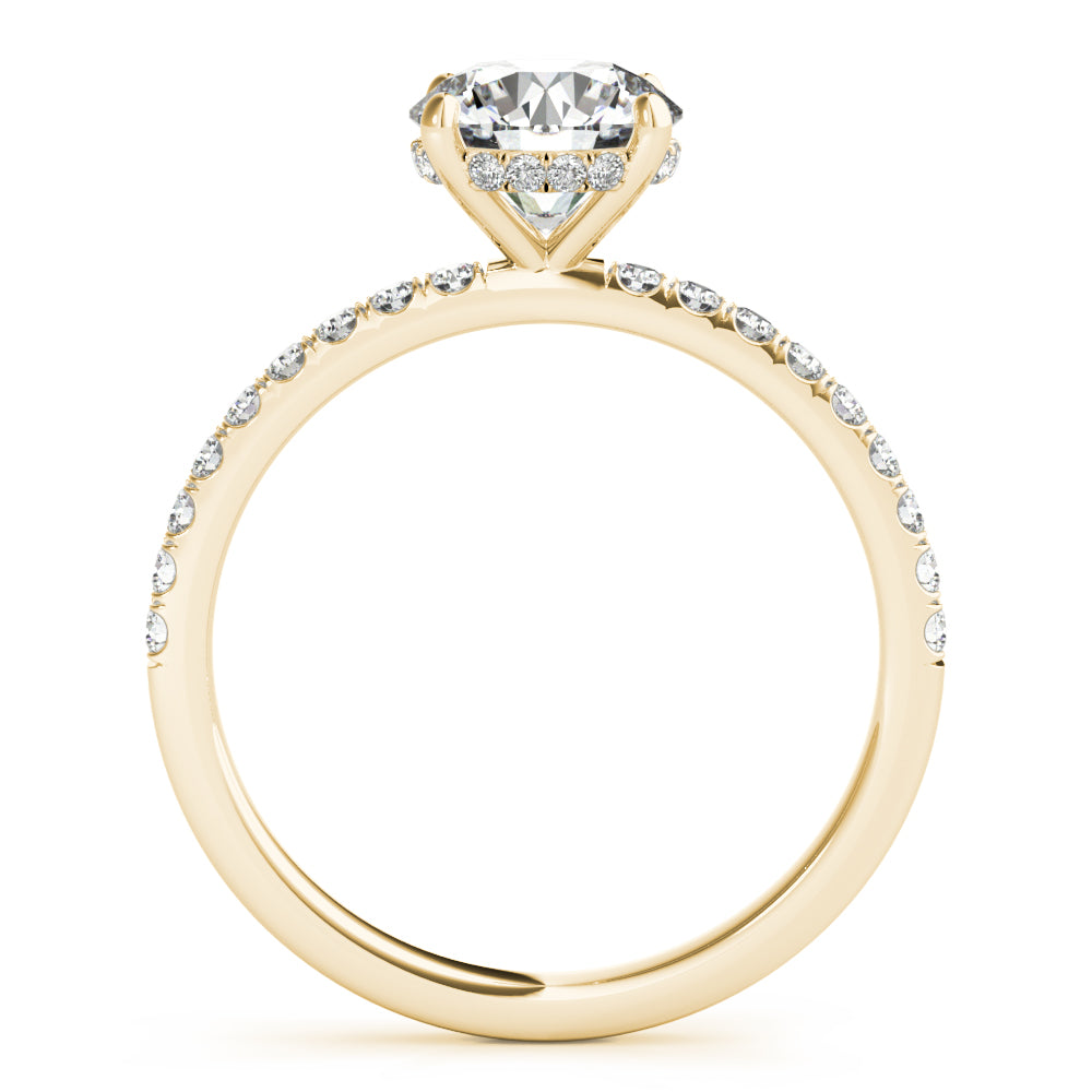 18K Yellow Gold Diamond Halo Engagement Ring 1.25ctw