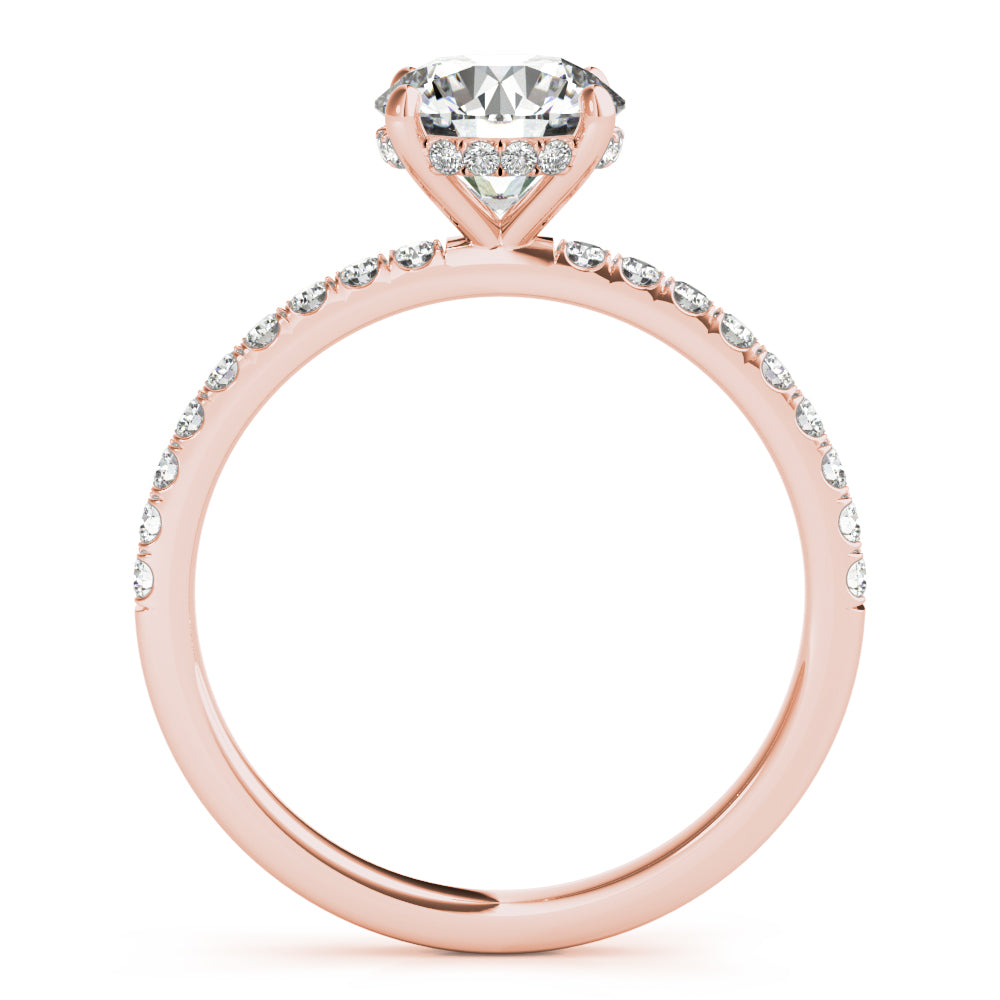 14K Rose Gold 1.25ctw Round Diamond Halo Ring