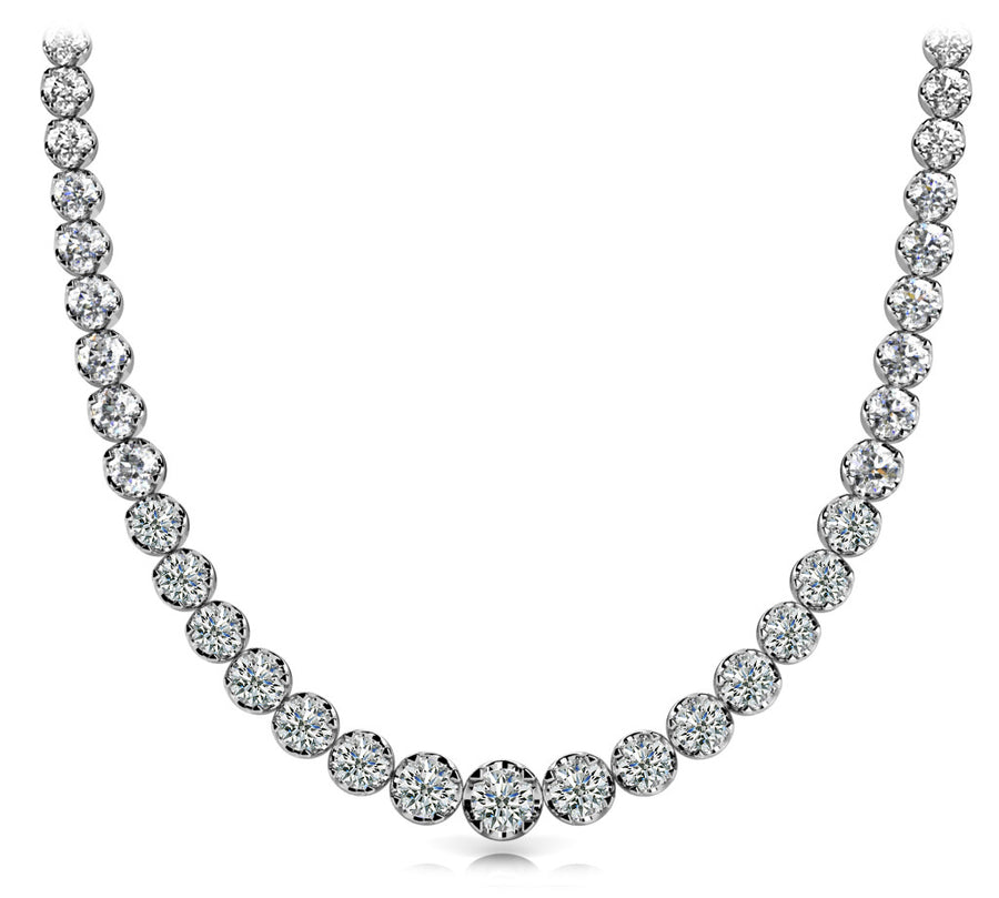 Lab Diamond Graduated Pendant Necklace