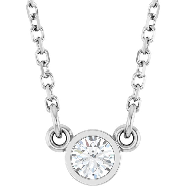 Bezel-Set Solitaire Birthstone Necklace