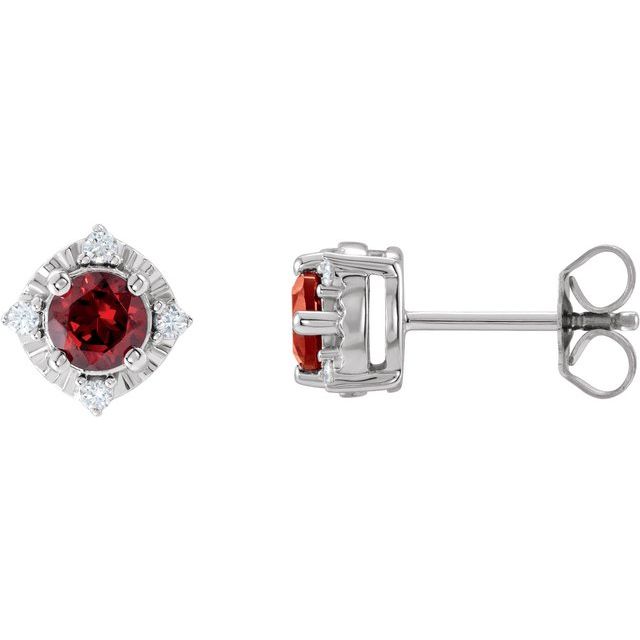 Halo-Style Birthstone Earrings