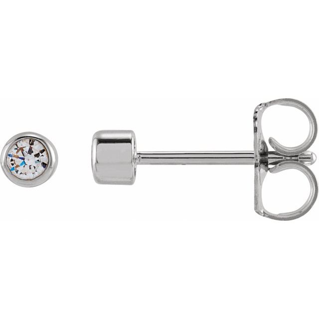 Round Bezel-Set Stud Earrings