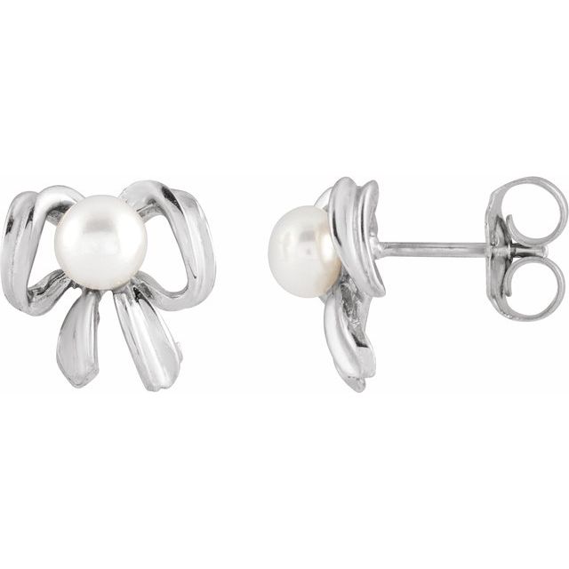 Pearl Bow Earrings