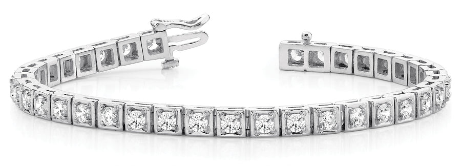 Lab Diamond In Line Illusion Bracelet