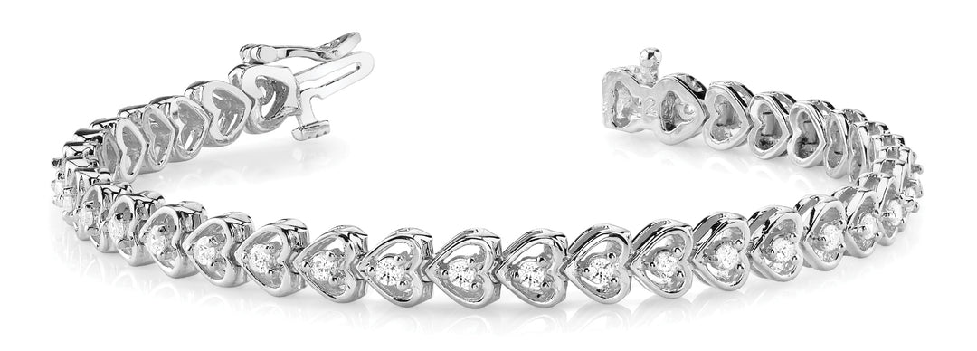 Lab Diamond Heart Line Bracelet