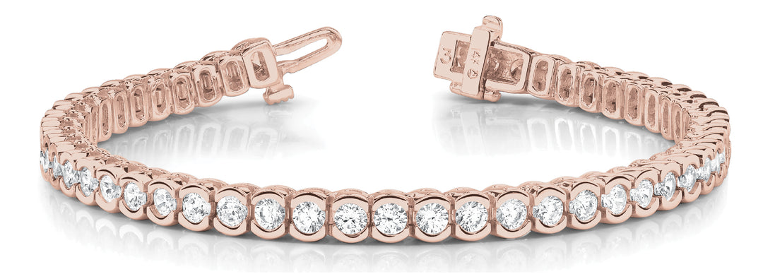 Rose Gold Lab Diamond In-Line Tennis Bracelet