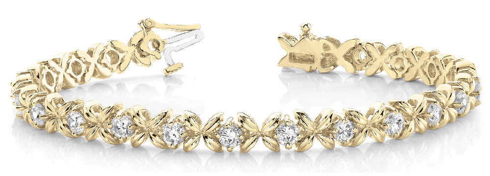 Yellow Gold Diamond XO Line Bracelet