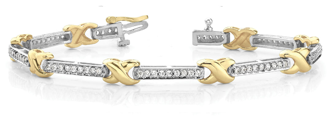 Yellow Gold 72-Diamond Fashion Tennis Bracelet