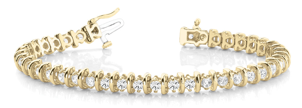 14K Yellow Gold Diamond Line Bracelet