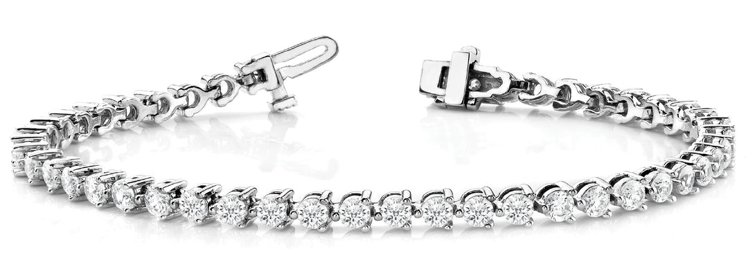 Lab Diamond In Line Prong Set Tennis Bracelet
