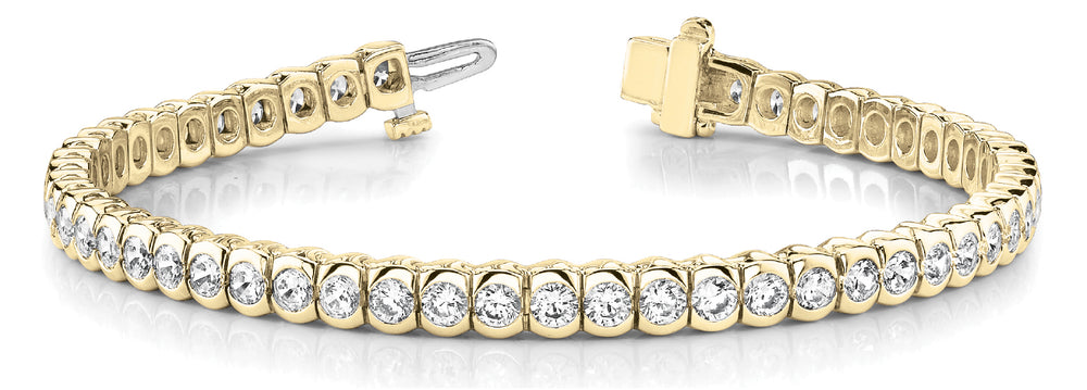 14K Yellow Gold Lab Diamond In-Line Bezel Bracelet