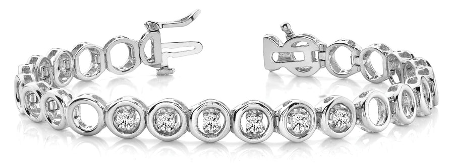 Lab Diamond In Line Tennis Bracelet