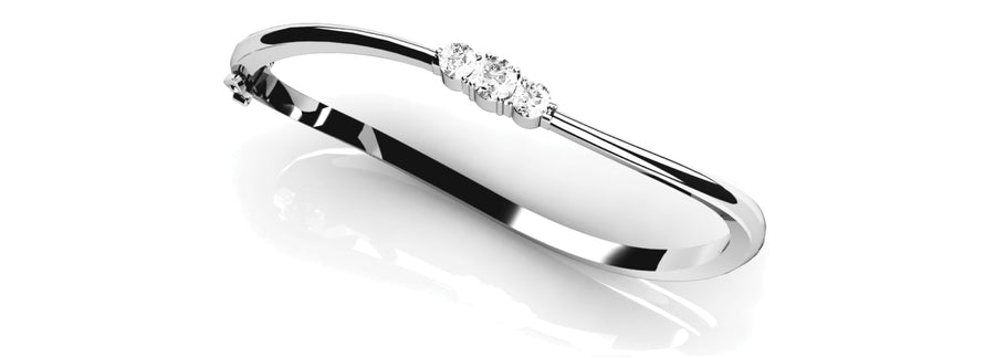 Lab Diamond 14K Gold Bangle Bracelet