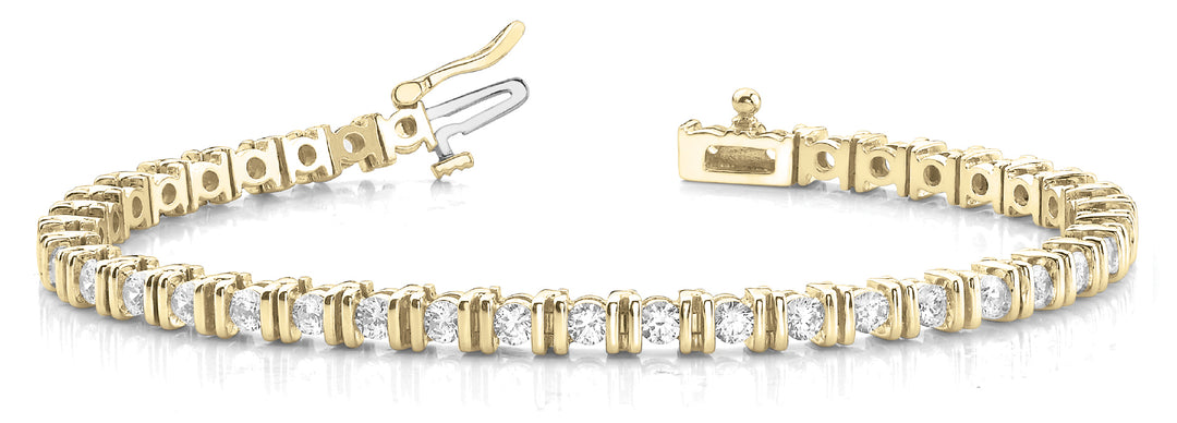 Yellow Gold Diamond Bar Line Bracelet