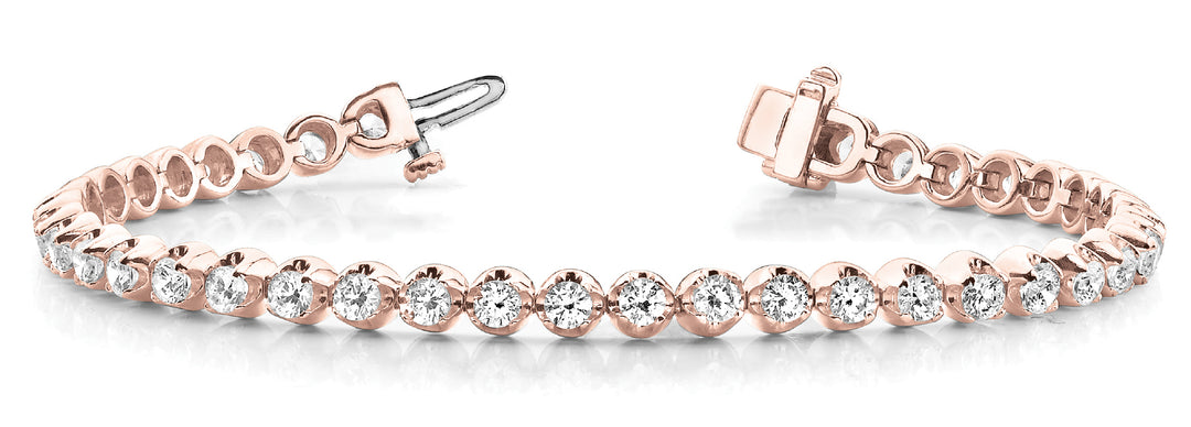 Rose Gold Lab Diamond In Line Illusion Bracelet