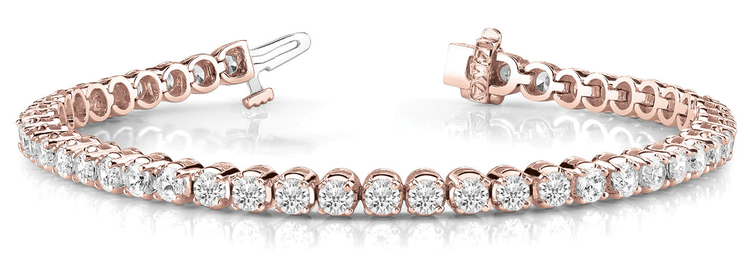 Rose Gold Lab Diamond In Line Prong Bracelet