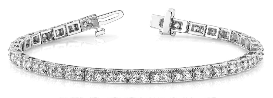 Vintage Diamond Lab Grown Tennis Bracelet