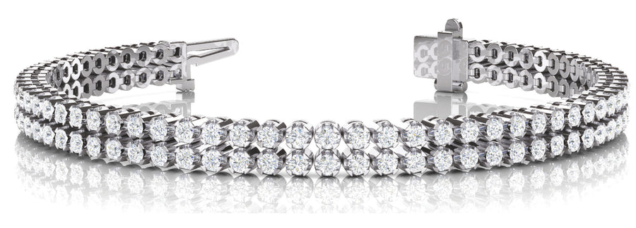 Multi Row Diamond Tennis Bracelet