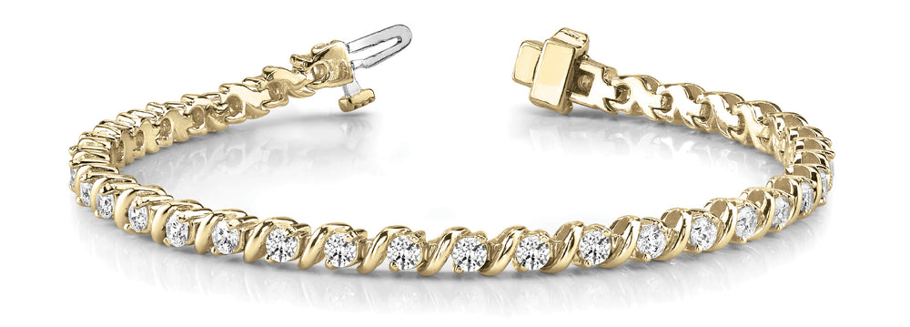 14K Yellow Gold Lab Diamond S-Link Tennis Bracelet