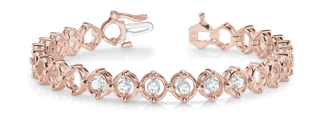 Rose Gold Lab Diamond Fashion Tennis Bracelet