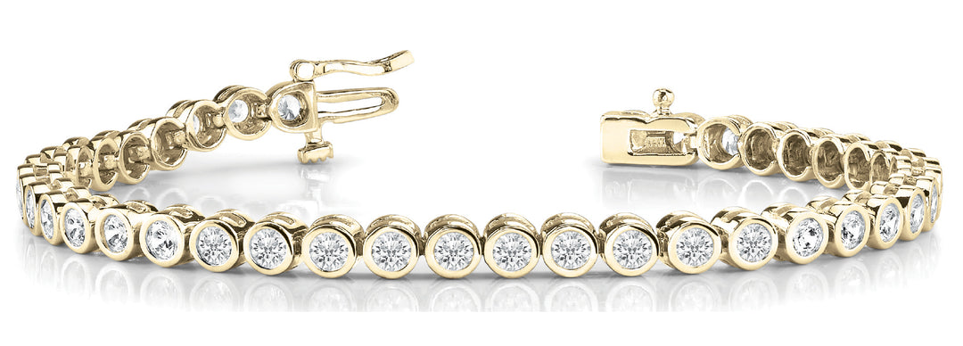 14K Yellow Gold Lab Diamond Bezel Tennis Bracelet