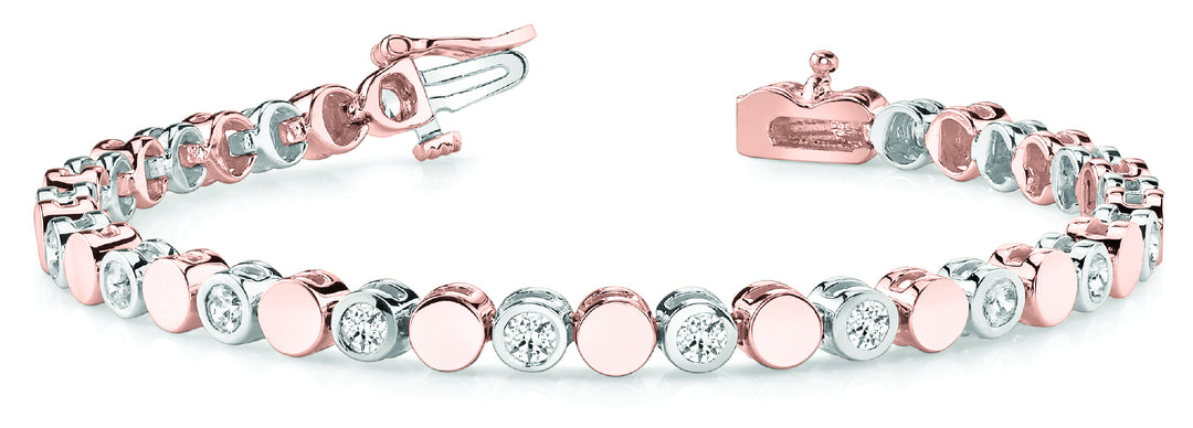 Rose Gold Diamond Link Bracelet | 24 Lab Stones