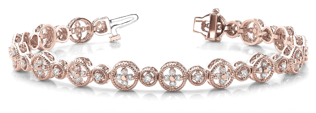 Rose Gold Lab Diamond Vintage Bracelet