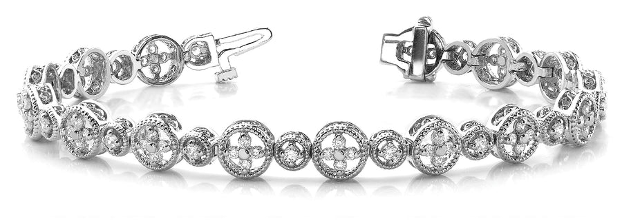 Vintage Lab Diamond Multi-Stone Gold Bracelet
