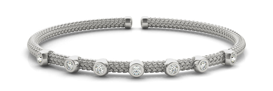 14K Gold Lab Diamond Italian Bangle