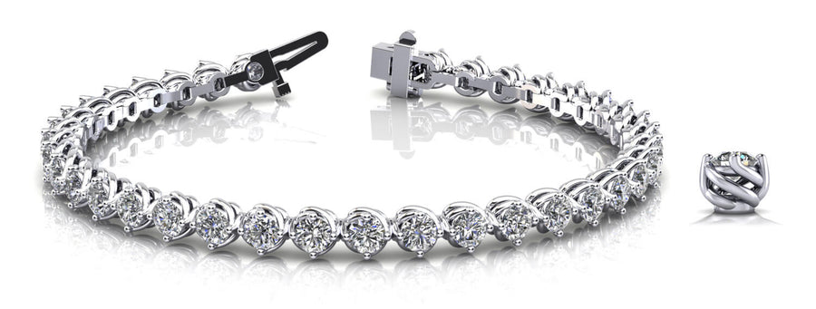 Lab Diamond 14K Gold In Line Tennis Bracelet