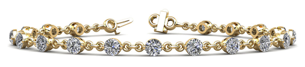 14K Yellow Gold Lab Diamond Chain Bracelet