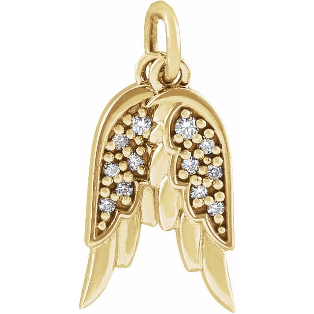 Accented Angel Wings Necklace or Pendant