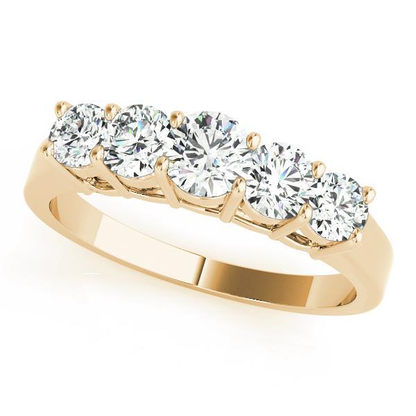 18K Yellow Gold 1ctw Round Diamond Wedding Band