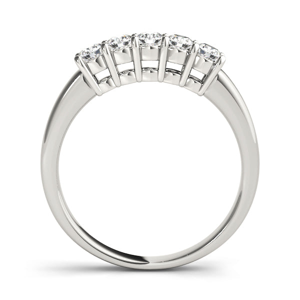 5-Stone Round Diamond Wedding Band