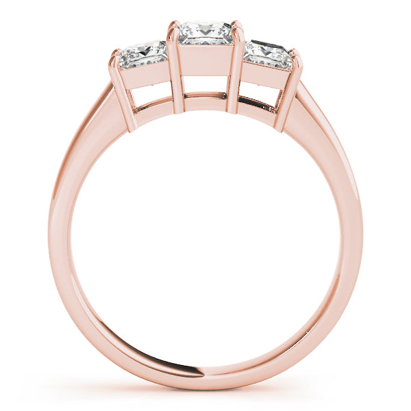 14K Rose Gold Square Diamond Engagement Ring