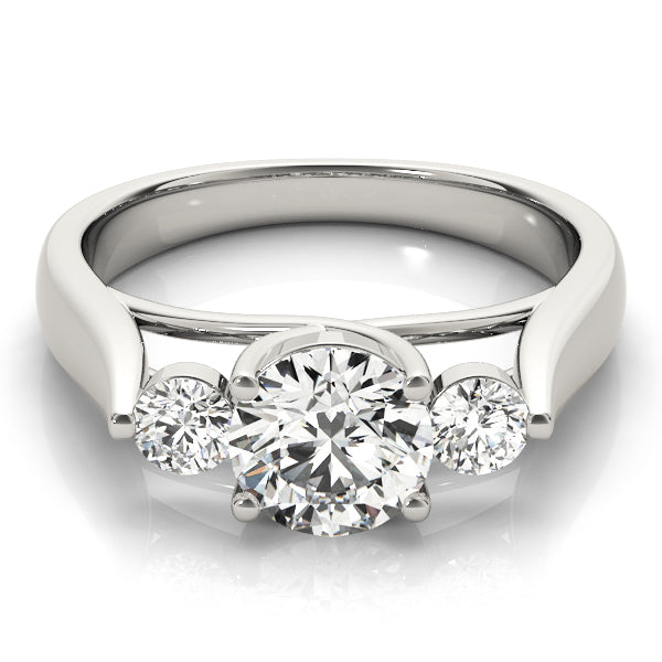 Round Diamond Three-Stone Engagement Ring