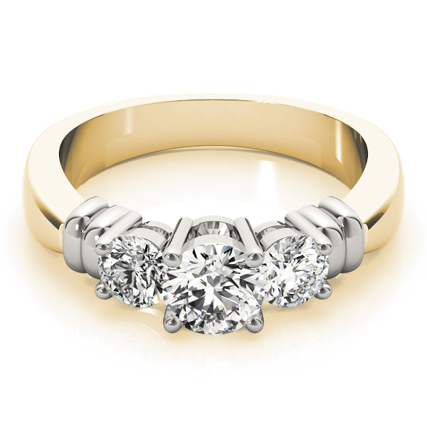 14K Yellow Gold 1 CT Round Diamond Engagement Ring