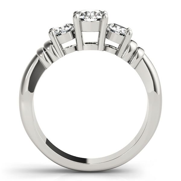 1 CT Round Diamond Three Stone Engagement Ring