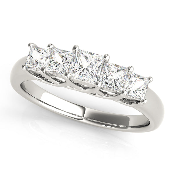 Square Diamond Wedding Ring in Premium Metal