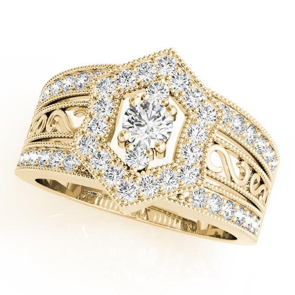 14K Yellow Gold Lab Diamond Right Hand Ring