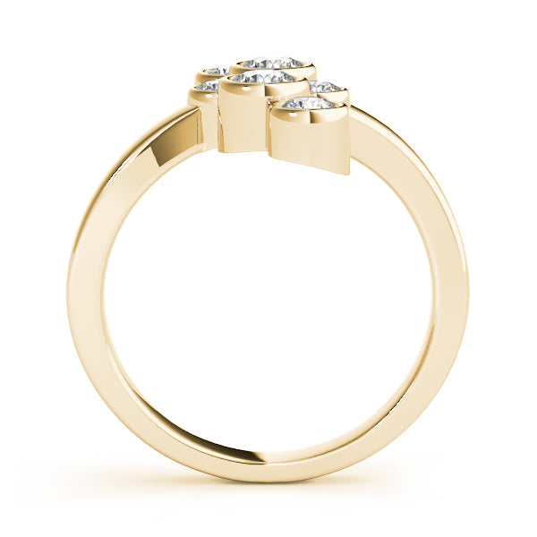 14K Yellow Gold Round Diamond Right Hand Ring