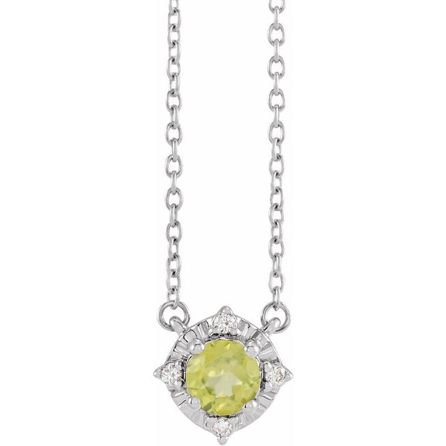 Halo-Style Birthstone Necklace
